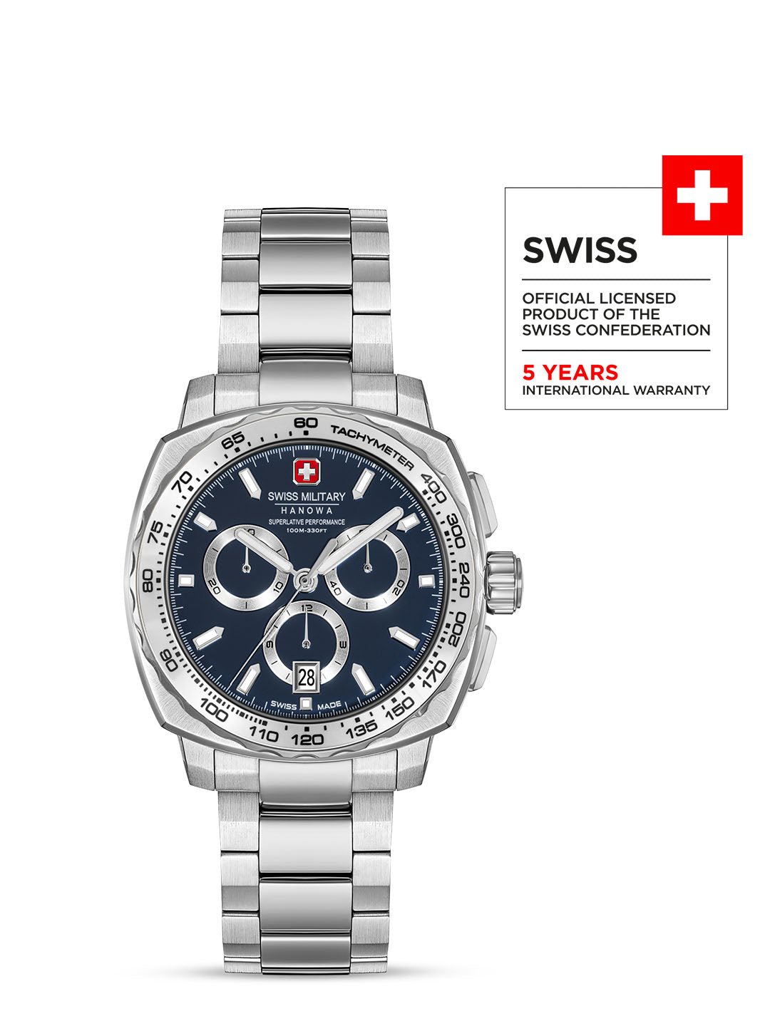 Swiss Military Hanowa SPEEDWELL Blue Round Dial Chronograph Swiss Made Watch For Mens-SMWGI0006803