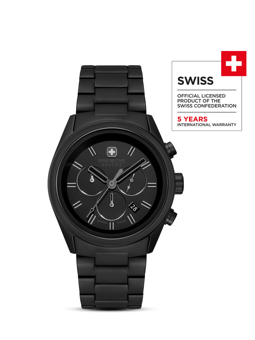 Swiss Military Hanowa Navalus Pro Chrono Stealth Black Dial Chronograph Swiss Made Watch For Mens-SMWGI0004230