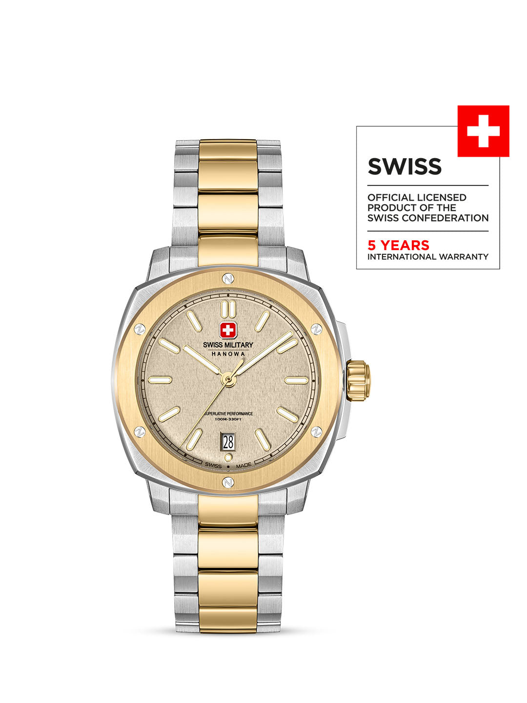 Swiss Military Hanowa SIRIUS Warm Grey Round Dial Analogue Swiss Made Watch For Mens-SMWGH0006560