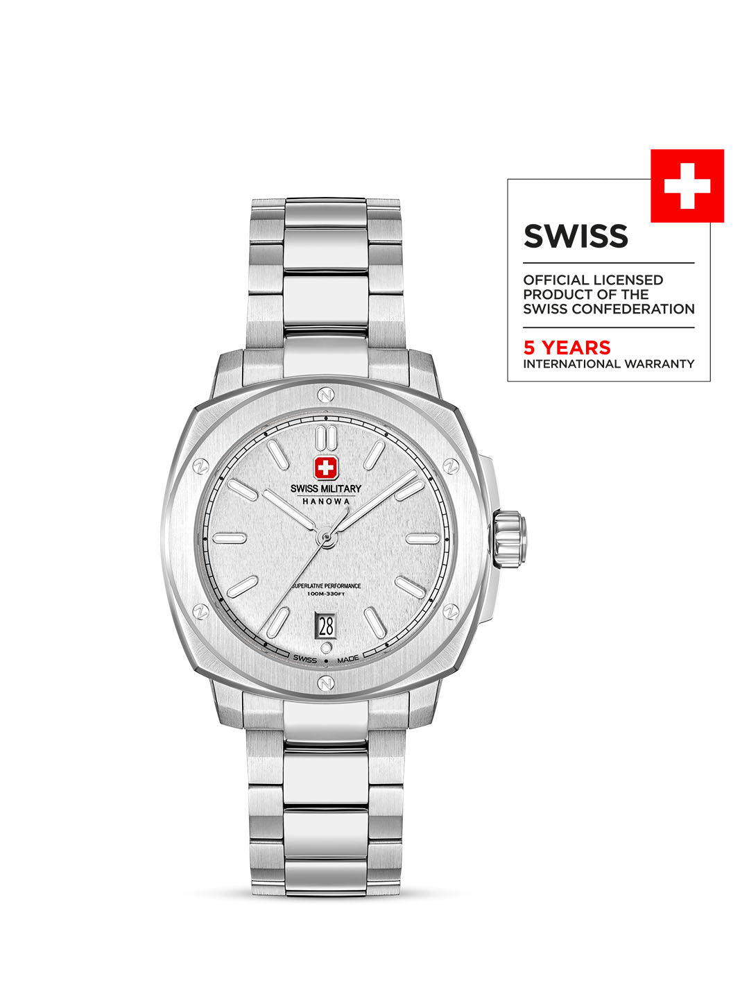 Swiss Military Hanowa SIRIUS Silver Round Dial Analogue Swiss Made Watch For Mens-SMWGH0006503