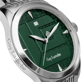 Guy Laroche Maxime 3 Hands Round Dial Green SWISS MADE Watch for Men - GLWGG0001202