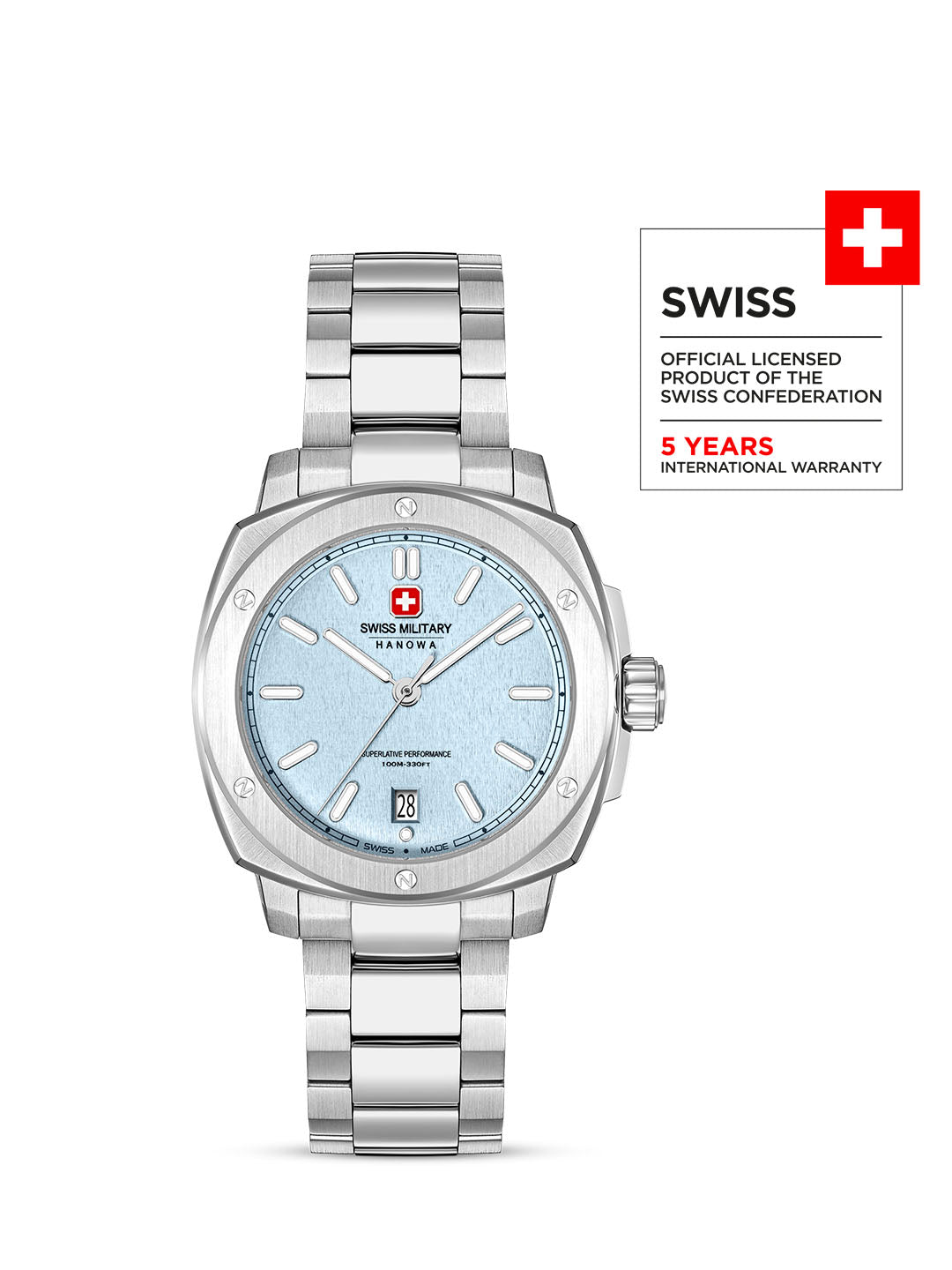 Swiss Military Hanowa SIRIUS Ice Blue Round Dial Analogue Swiss Made Watch For Mens-SMWGH0006502