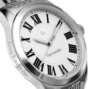 Guy Laroche Louis 3 Hands Round Dial Silver SWISS MADE Watch for Men - GLWGG0001103
