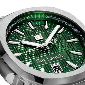 Guy Laroche Charlie 3 Hands Round Dial Green SWISS MADE Watch for Men - GLWGG0000316