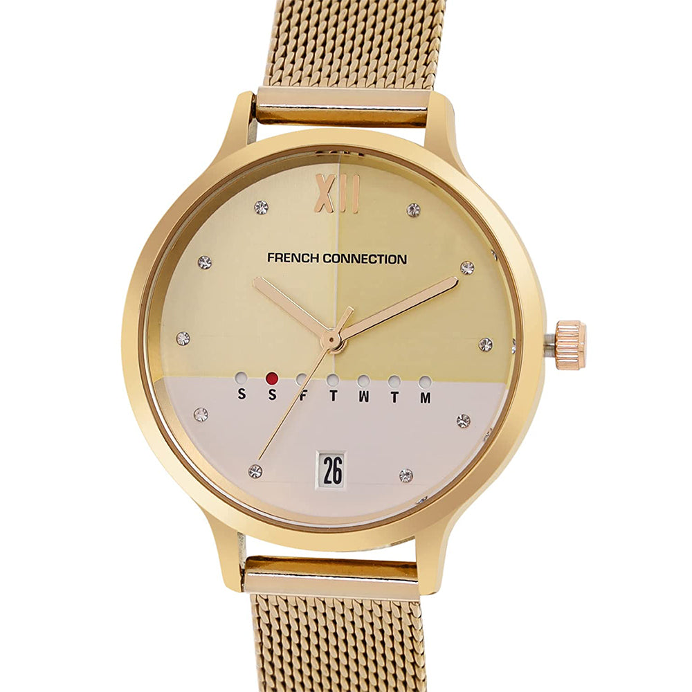 French Connection Analog Gold Dial Women's Watch-FC26GM