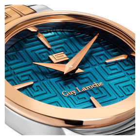 Guy Laroche Ariane 2 Hands Blue Round Dial MOP SWISS MADE Watch for Women - GLWLG0001004