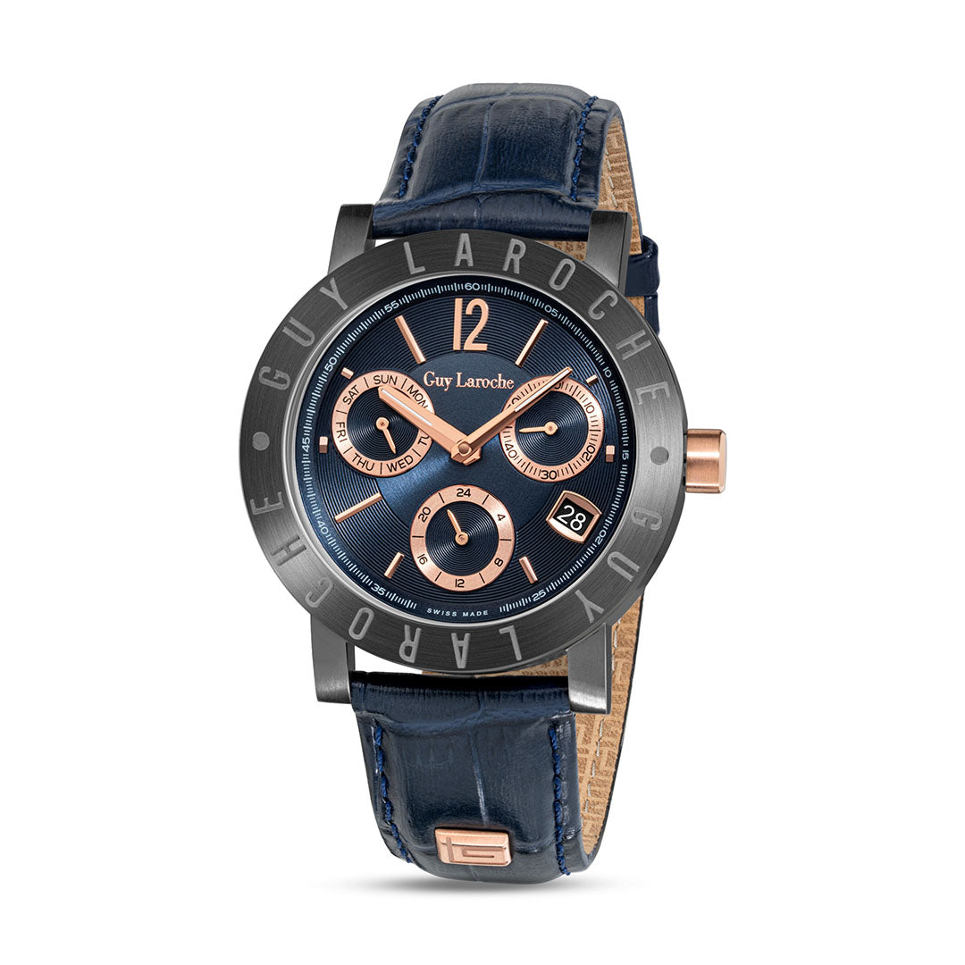Guy Laroche Alex Multifunction Round Dial Blue SWISS MADE Watch for Men - GLWGA0000117