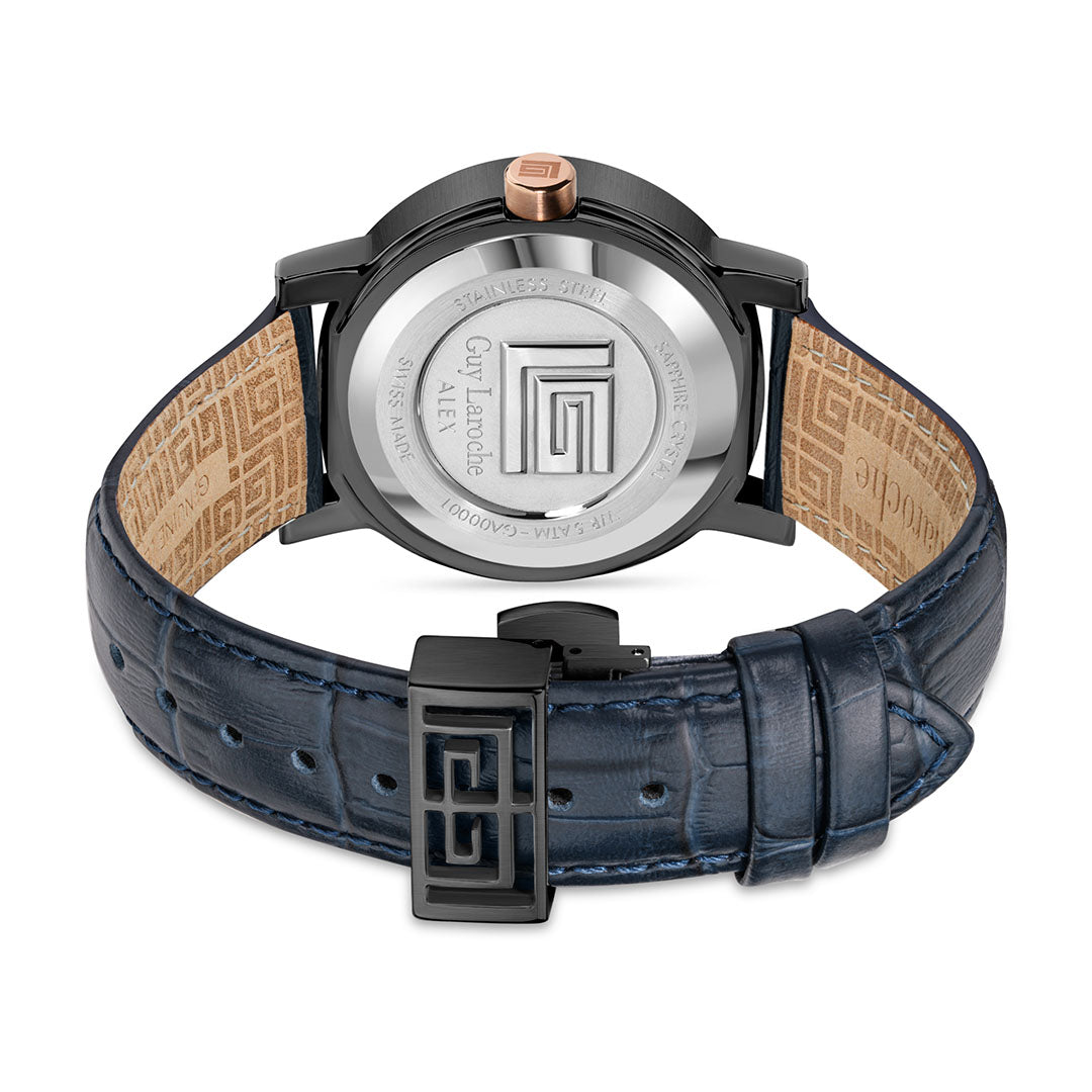 Guy Laroche Alex Multifunction Round Dial Blue SWISS MADE Watch for Men - GLWGA0000117