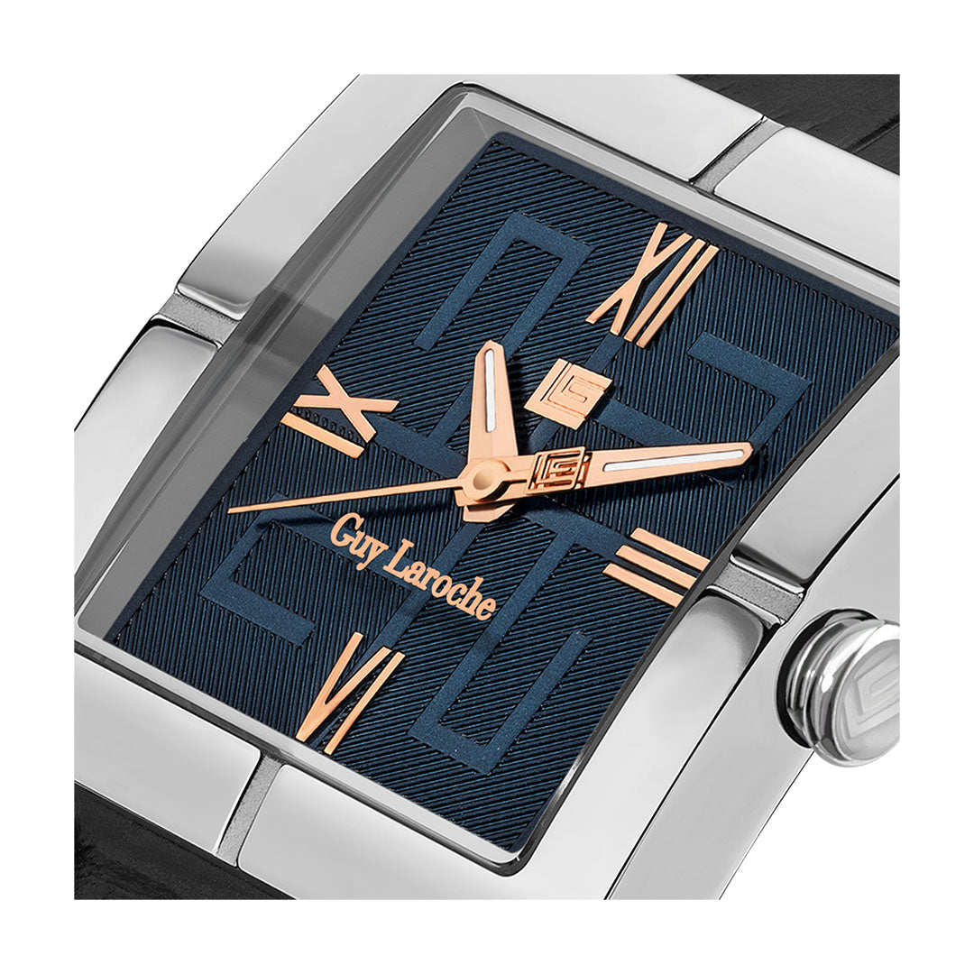 Guy Laroche Camille 3 Hands Square Dial Blue SWISS MADE Watch for Men - GLWGA0000202