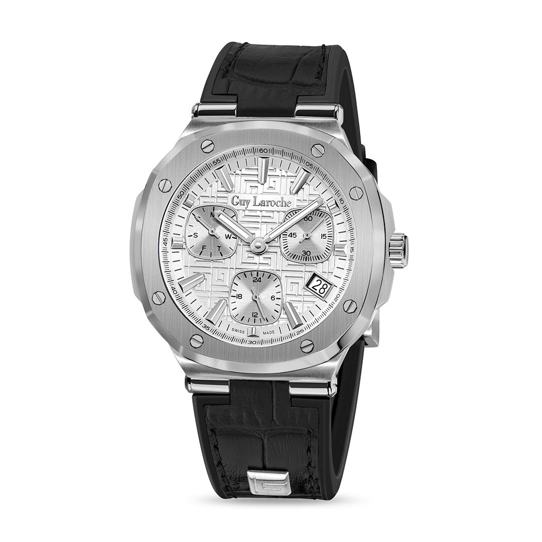 Guy Laroche Charlie Multifunction Round Dial Silver SWISS MADE Watch for Men - GLWGA0000308
