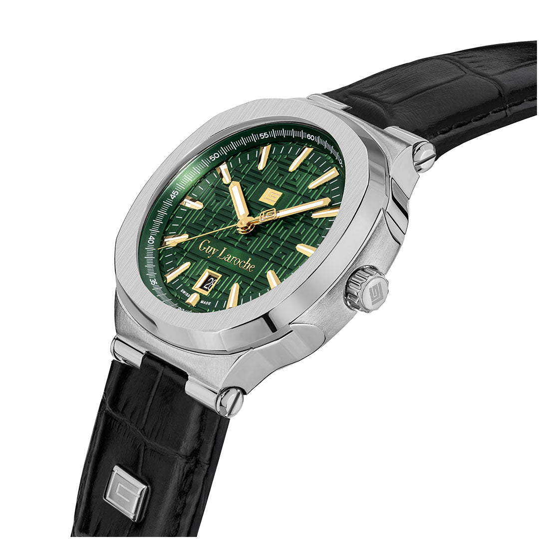 Guy Laroche Charlie 3 Hands Green Round Dial  SWISS MADE Watch for Men - GLWGA0000315