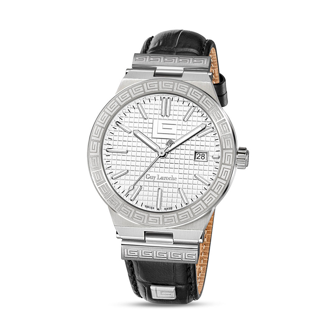 Guy Laroche Sacha 3 Hands Silver Round Dial SWISS MADE Watch for Men - GLWGA0000401