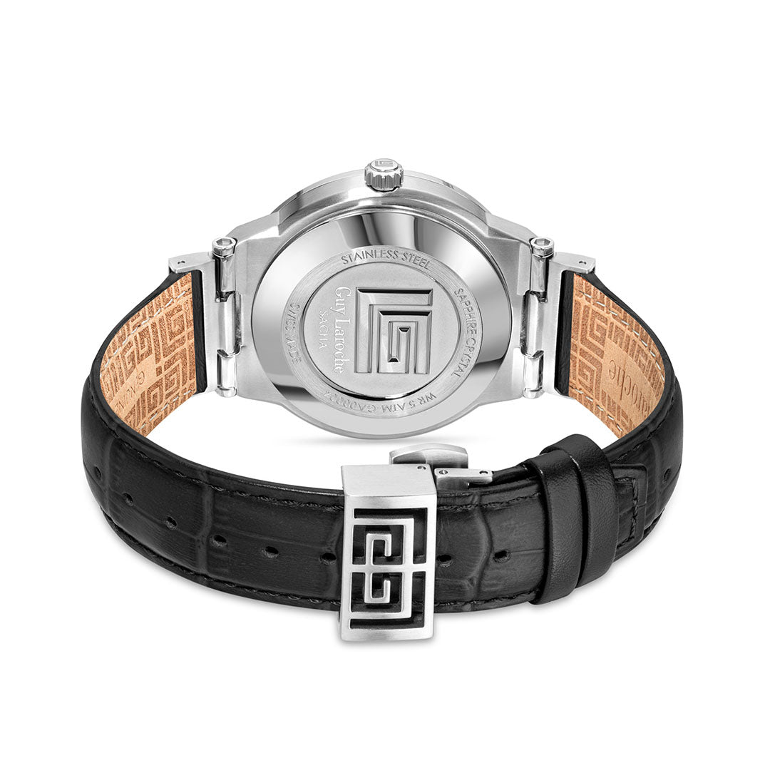 Guy Laroche Sacha 3 Hands Silver Round Dial SWISS MADE Watch for Men - GLWGA0000401