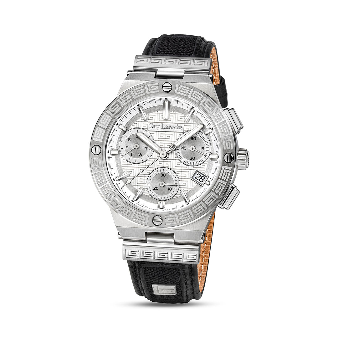 Guy Laroche Sacha Chronograph White Round Dial SWISS MADE Watch for Men - GLWGA0000408