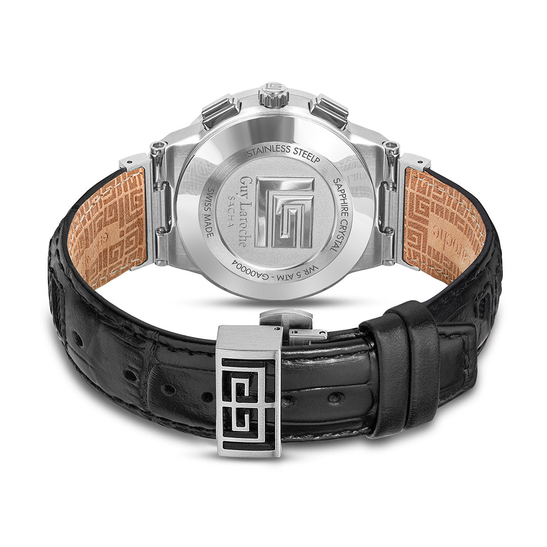 Guy Laroche Sacha Chronograph White Round Dial SWISS MADE Watch for Men - GLWGA0000408