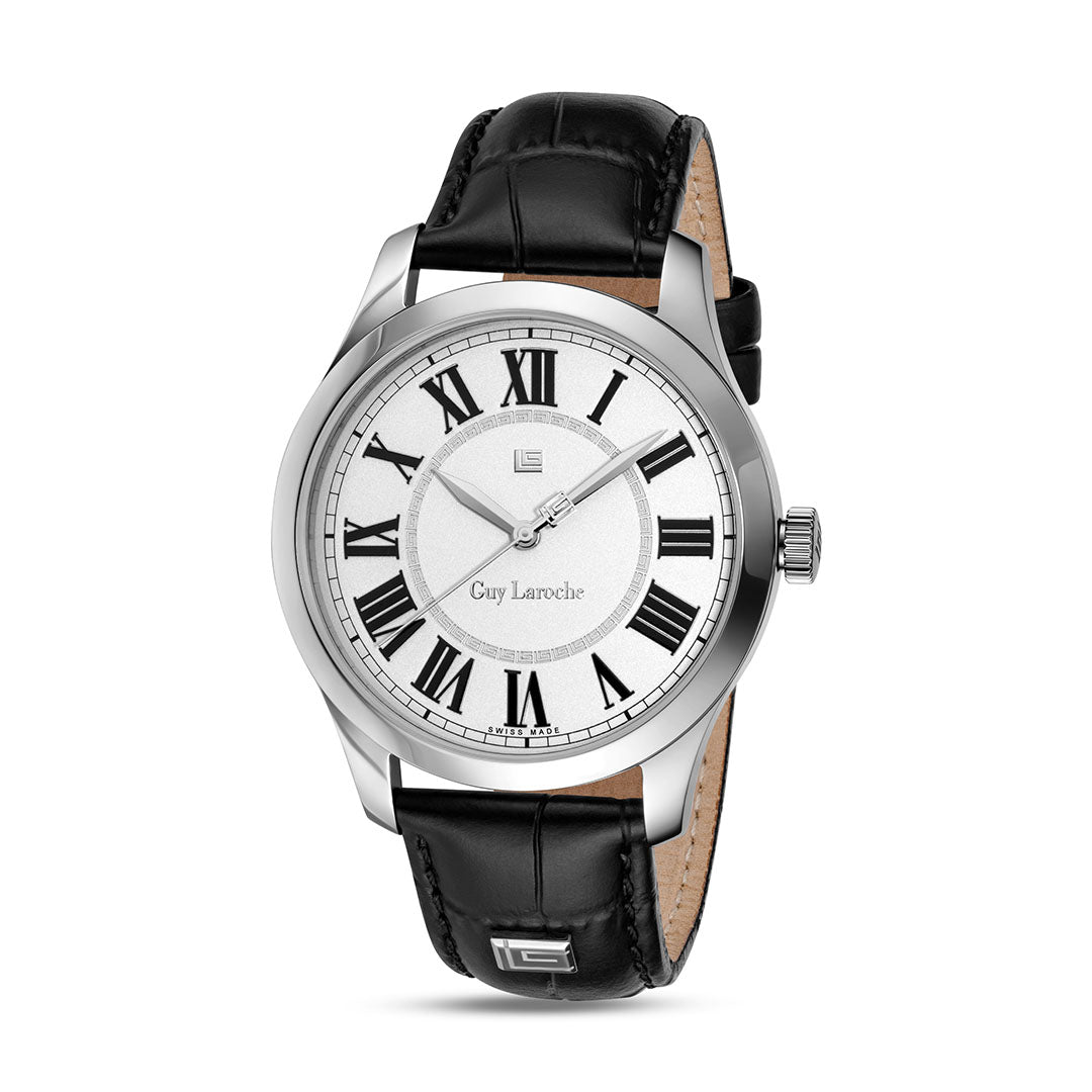 Guy Laroche Louis 3 Hands Round Dial White SWISS MADE Watch for Men - GLWGA0001101