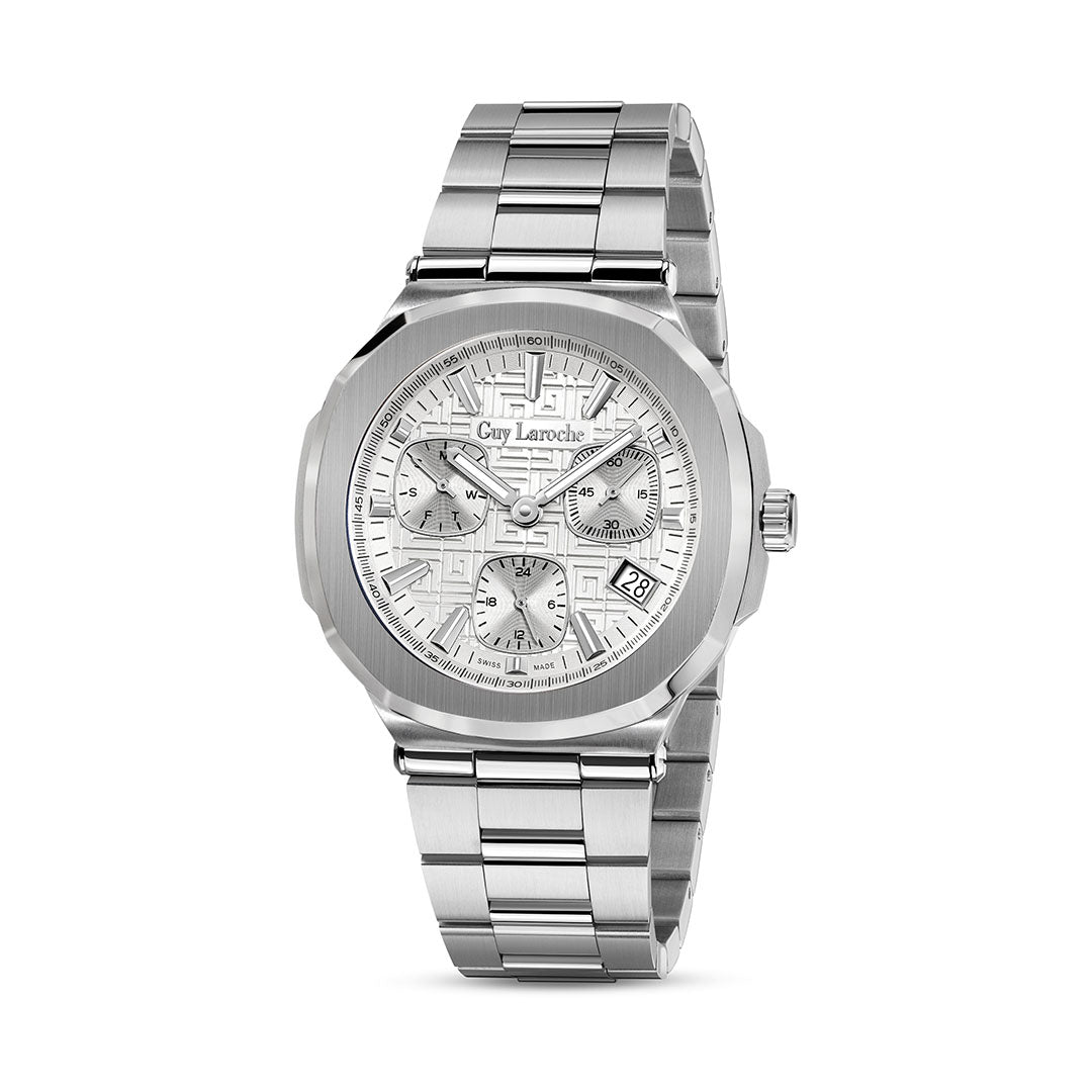 Guy Laroche Charlie Multifunction White Round Dial SWISS MADE Watch for Men - GLWGG0000310