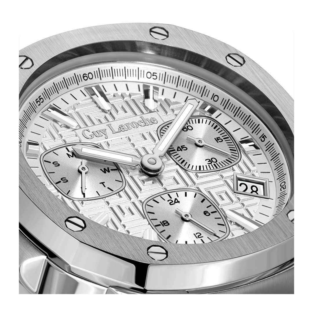 Guy Laroche Charlie Multifunction White Round Dial SWISS MADE Watch for Men - GLWGG0000310