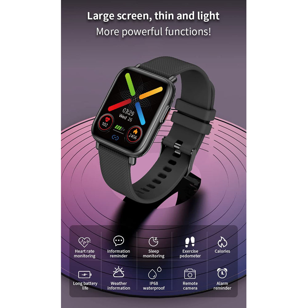 French Connection Black Unisex Smart watch F7-E