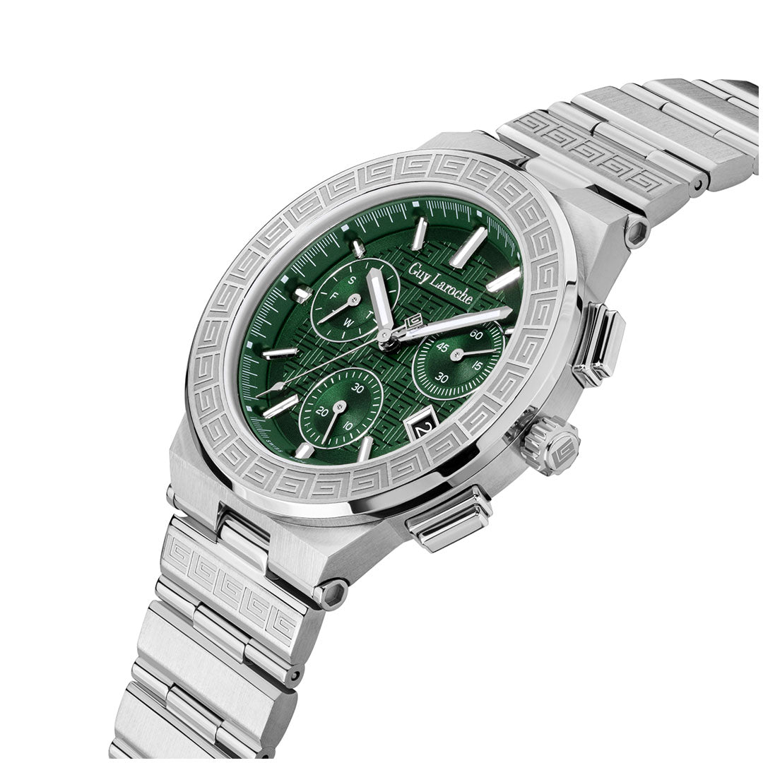 Guy Laroche Sacha Chronograph Round Dial Green SWISS MADE Watch for Men - GLWGG0000412