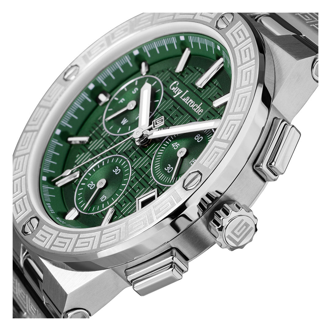 Guy Laroche Sacha Chronograph Round Dial Green SWISS MADE Watch for Men - GLWGG0000412