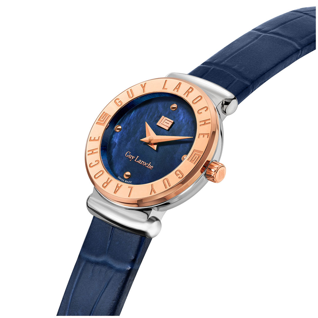 Guy Laroche Betty 2 Hands Blue Round Dial SWISS MADE Watch for Women - GLWLA0000908
