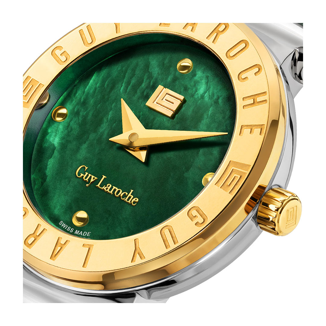Guy Laroche Betty 2 Hands Green Round Dial  SWISS MADE Watch for Women - GLWLA0000909