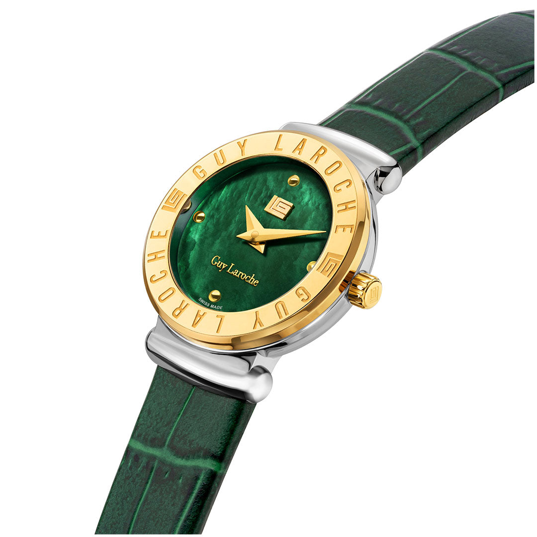 Guy Laroche Betty 2 Hands Green Round Dial  SWISS MADE Watch for Women - GLWLA0000909