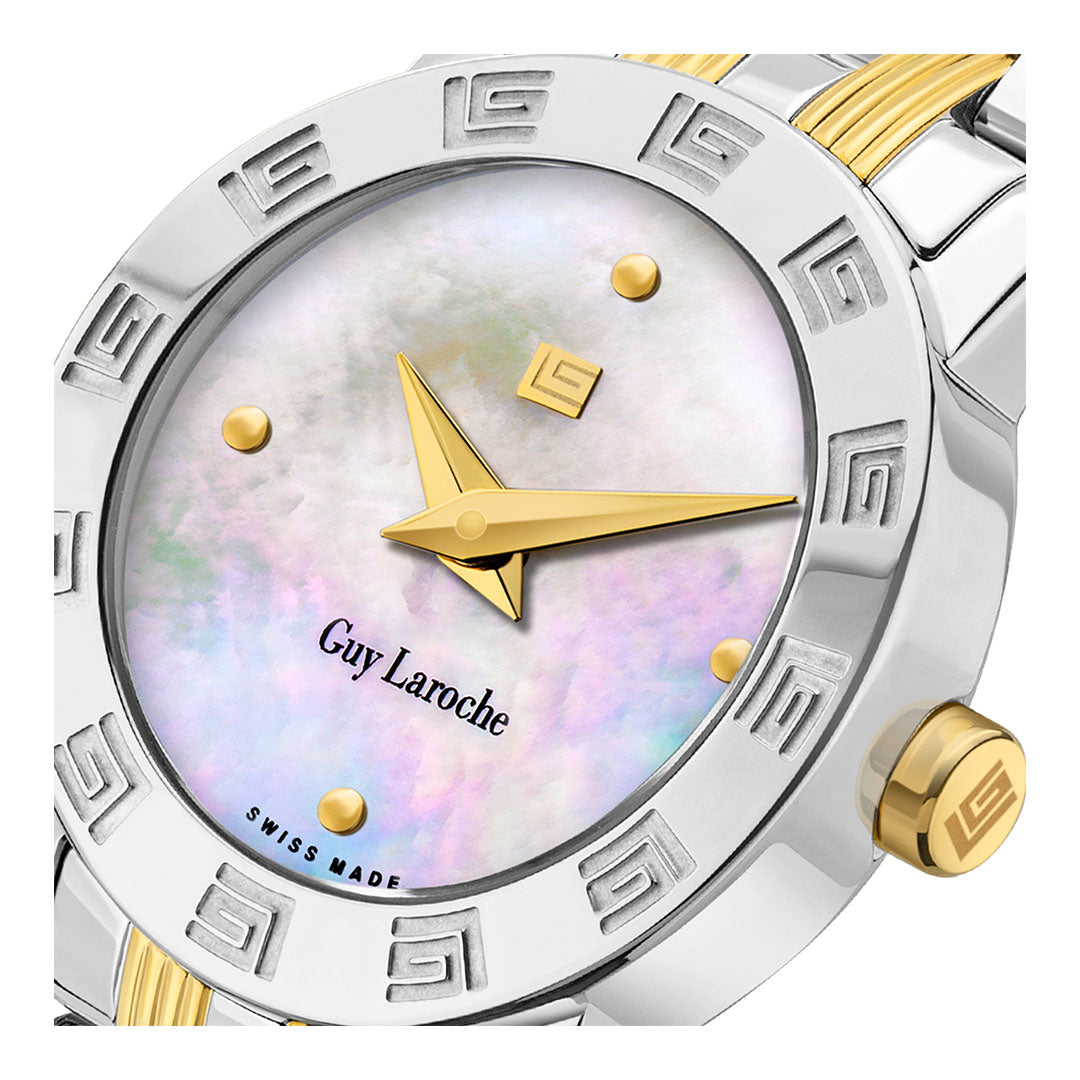 Guy Laroche Alex 2 Hands Round Dial MOP SWISS MADE Watch for Women - GLWLG0000119