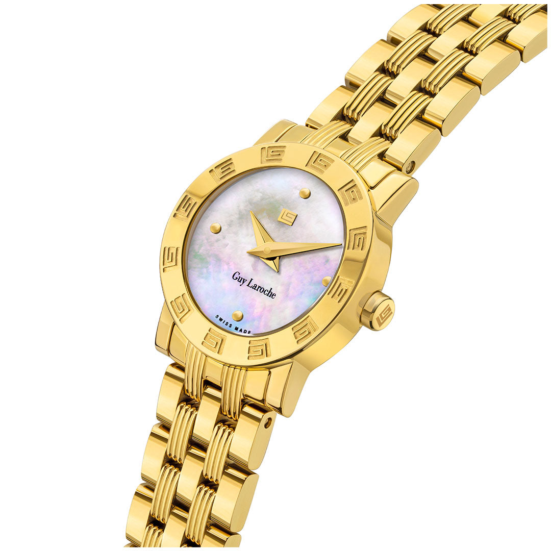 Guy Laroche Alex 2 Hands Round Dial MOP SWISS MADE Watch for Women - GLWLG0000121
