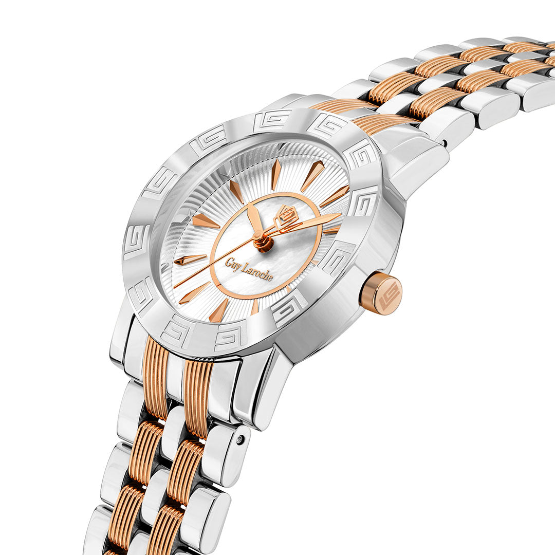 Guy Laroche Alex 3 Hands Round Dial White  SWISS MADE Watch for Women - GLWLG0000123