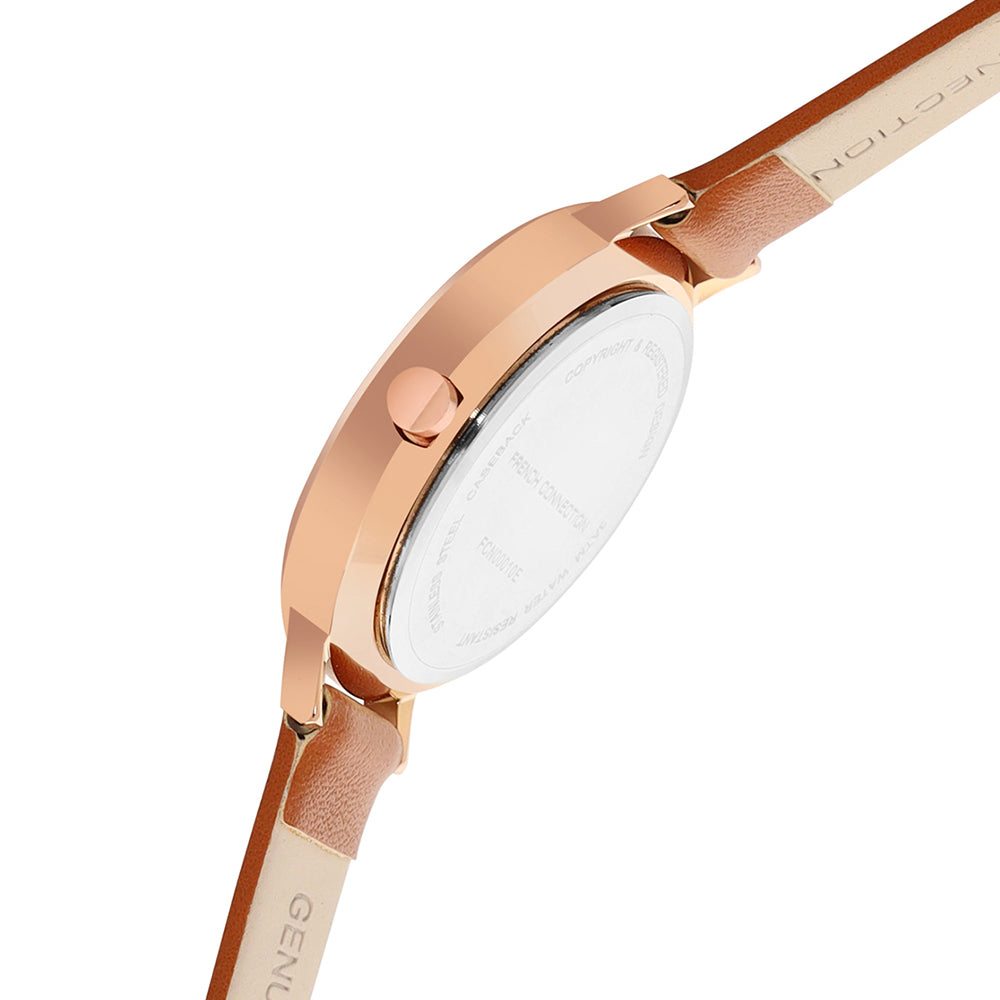 French Connection Analog Blue Dial Women's Watch-FCN00010E, Brown