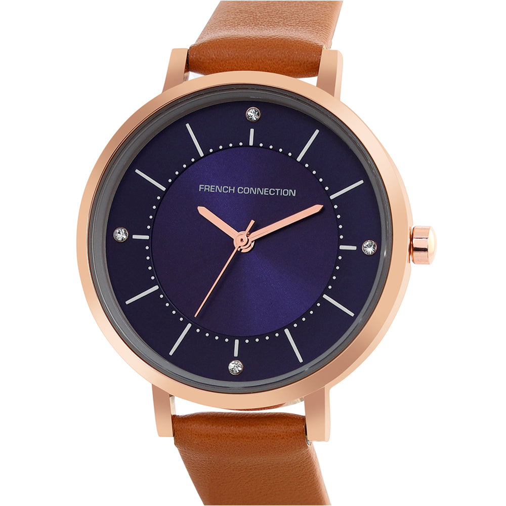 French Connection Analog Blue Dial Women's Watch-FCN00010E, Brown
