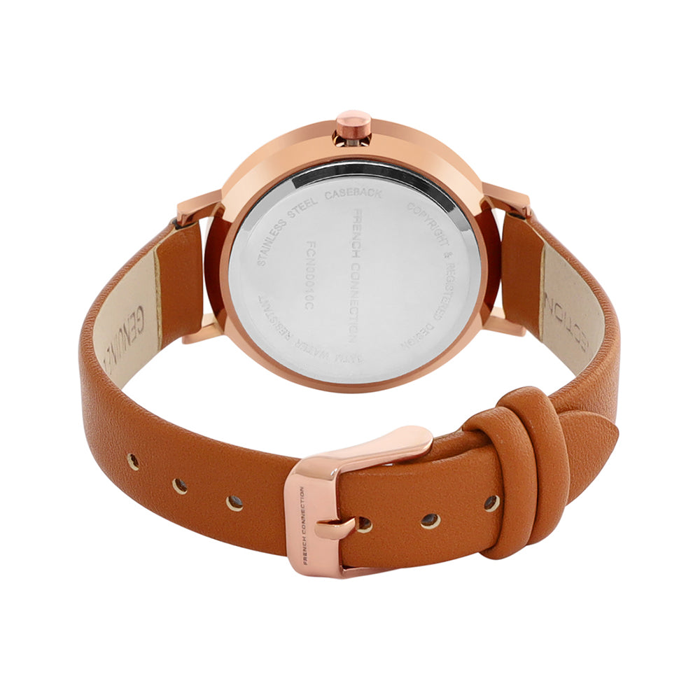 French Connection Analog Blue Dial Women's Watch-FCN00010E, Brown
