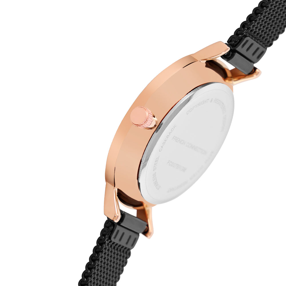 French Connection Black Analogue Watch for Women - FC007BRGM