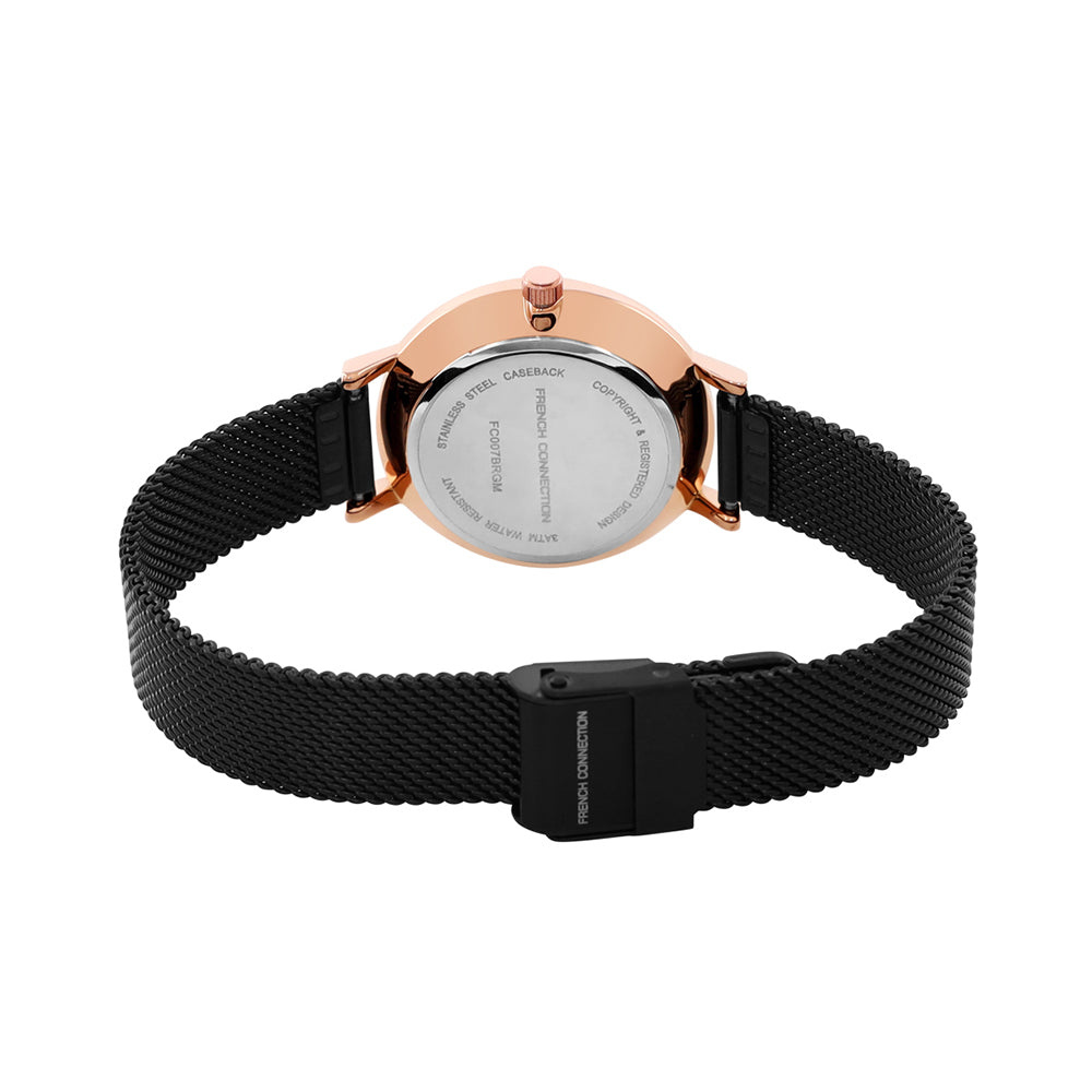 French Connection Black Analogue Watch for Women - FC007BRGM