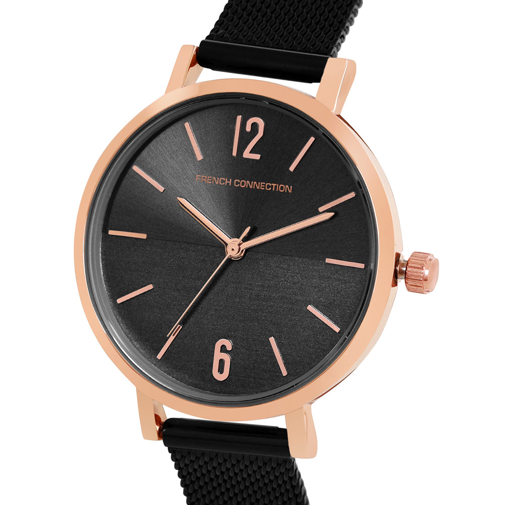 French Connection Black Analogue Watch for Women - FC007BRGM