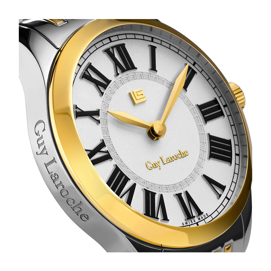 Guy Laroche Louis 2 Hands White Round Dial SWISS MADE Watch for Women - GLWLG0001105