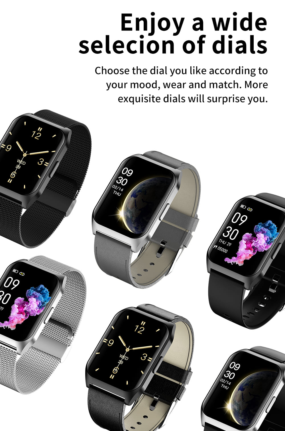 French Connection Black Men's Smart watch E17-B SmartMan