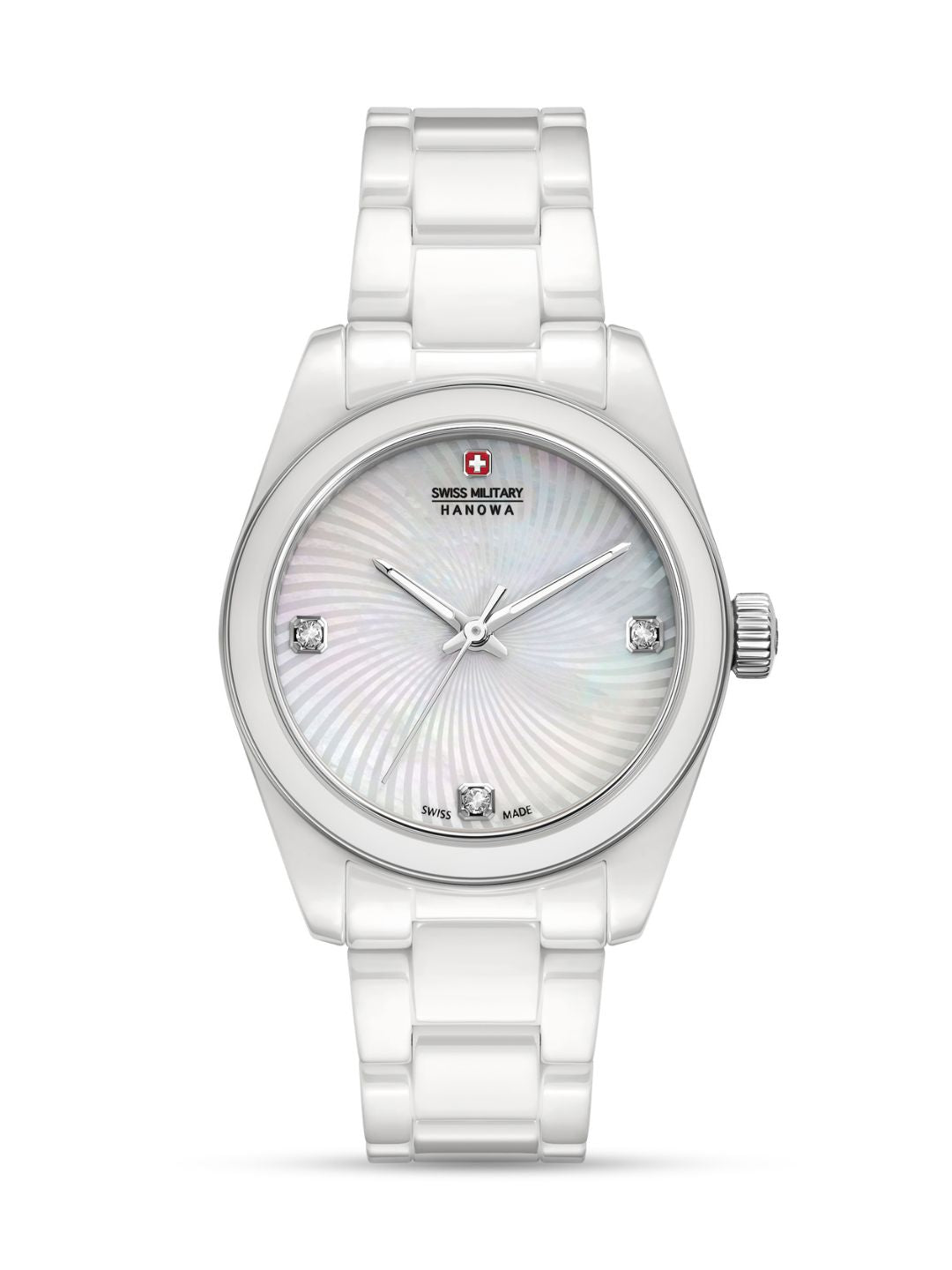 Swiss Military Hanowa SMWLG0005101 White Mother of Pearl Dial White Ceramic WoMen's Watch