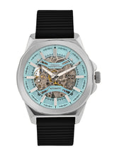 French Connection See Through Blue Round Dial With Black Silicone Strap Automatic Watch - For Mens FCA23UBL