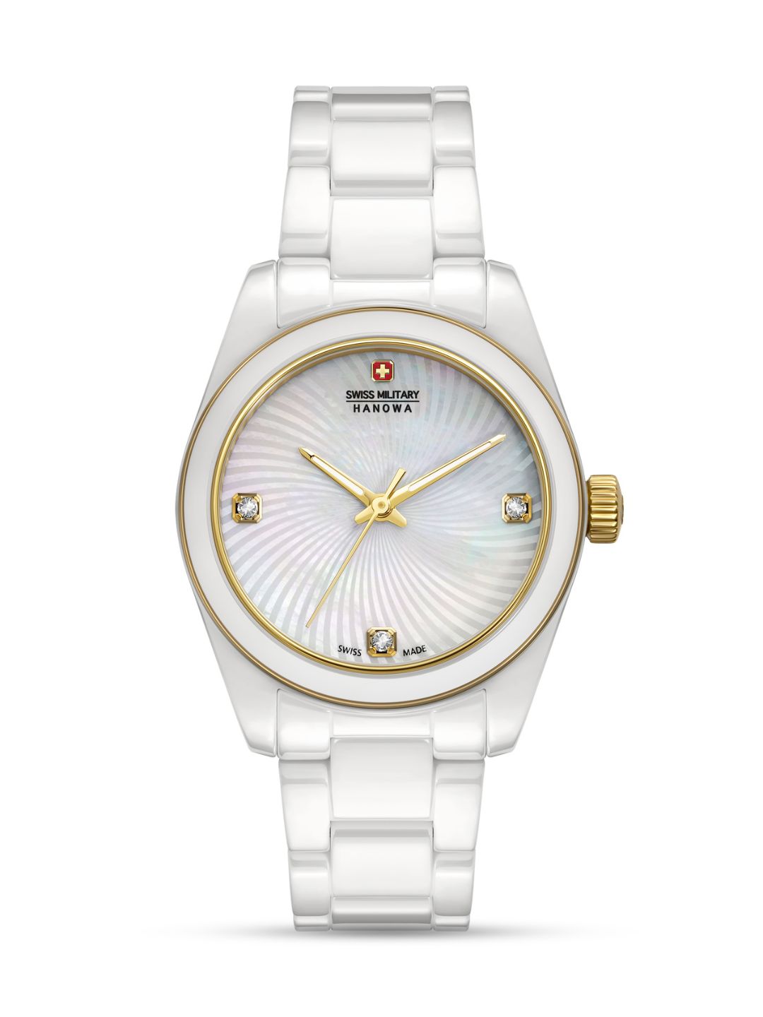 Swiss Military Hanowa SMWLG0005102 White Mother of Pearl Dial Ceramic WoMen's Watch