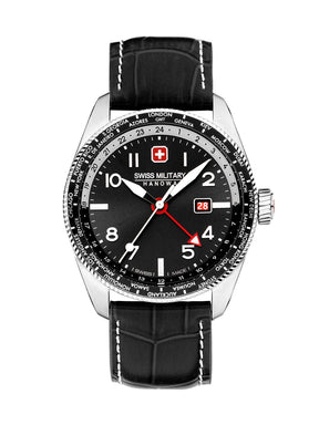 SMWGB0000504 Men's Quartz Watch with Black Dial & Black Genuine Leather Strap