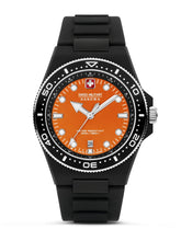 SMWGN0001187 Swiss Made Men's Watch with Orange Dial & Black Silicone Strap