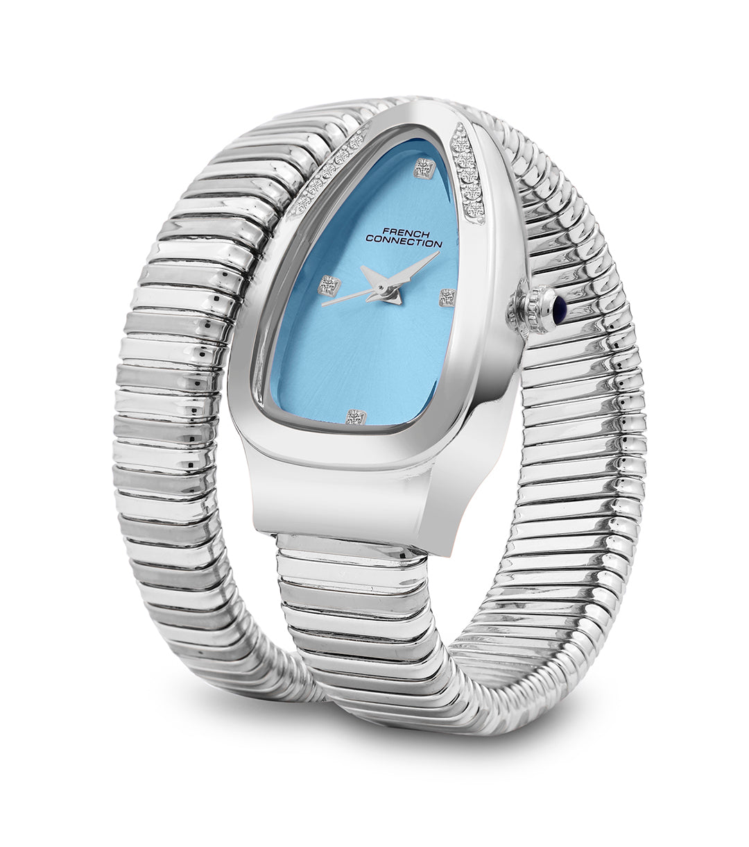 The Mystic Curve 2.0 Women’s Wrap Around Strap Analogue Watch | Sky Blue Patterned Oval Dial Trendy Watch - FCN0132SM