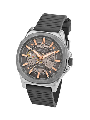 French Connection See Through Grey Round Dial With Grey Silicone Strap Automatic Watch - For Mens FCA23GNL