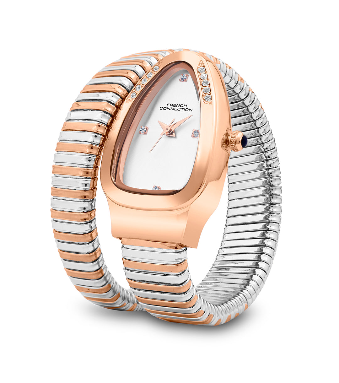 The Mystic Curve 2.0 Women’s Wrap Around Strap Analogue Watch | Silver Printed Oval Dial Trendy Watch - FCN0132SRTM
