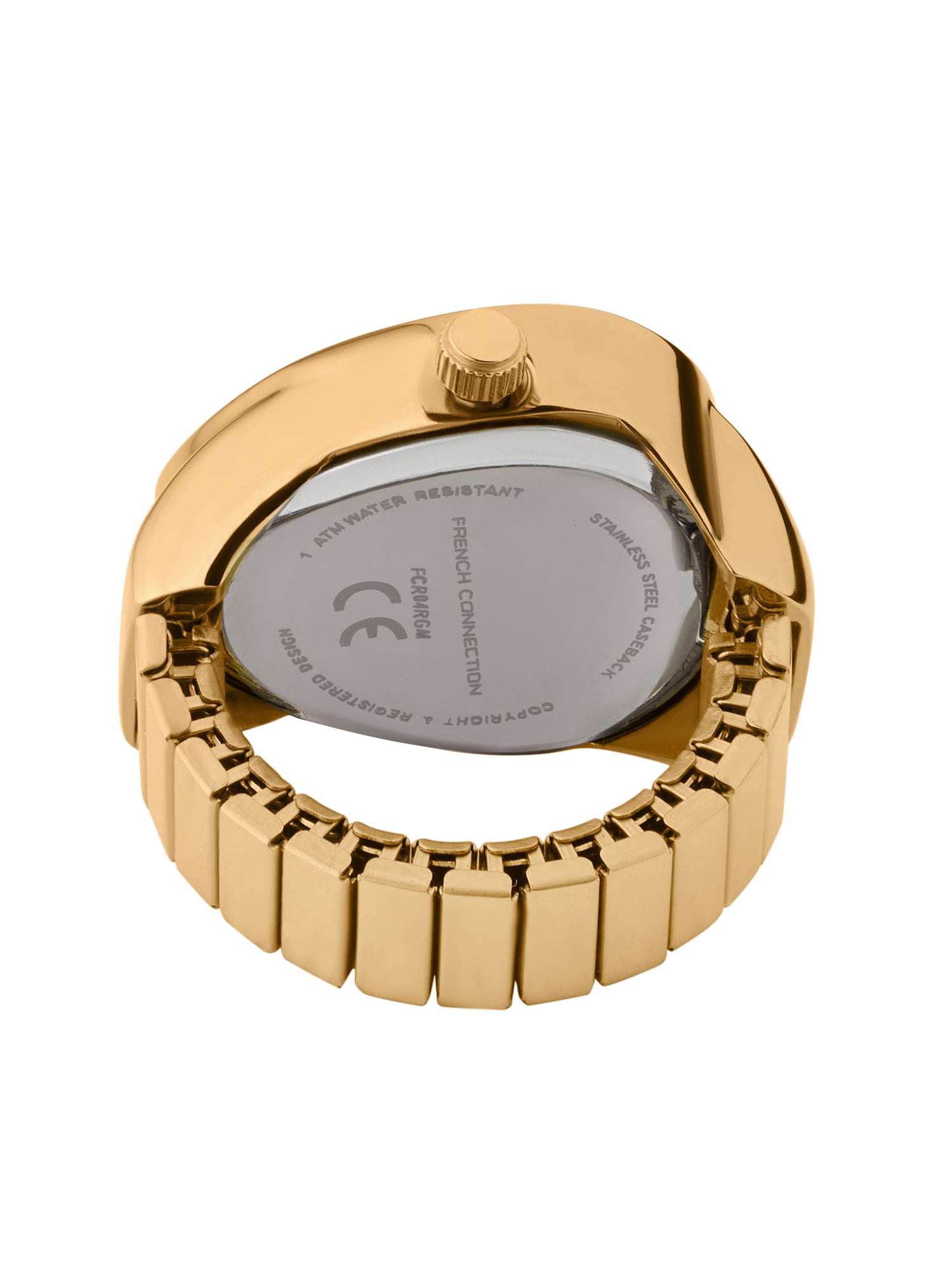 French Connection Women's Sunray Rose Gold Dial Analog Ring Watch FCR04RGM | Rose Gold-Tone Round Case