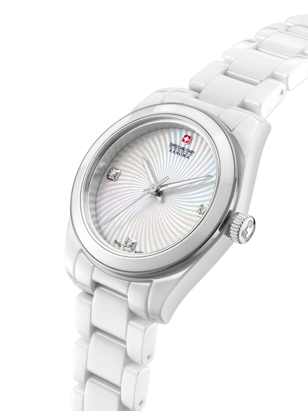 Swiss Military Hanowa SMWLG0005101 White Mother of Pearl Dial White Ceramic WoMen's Watch