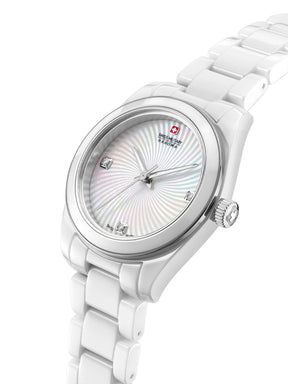 Swiss Military Hanowa SMWLG0005101 White Mother of Pearl Dial White Ceramic WoMen's Watch